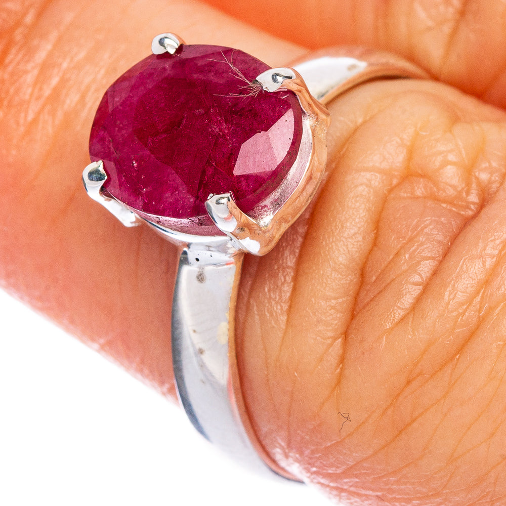 Glass Filled Ruby Ring Size 7.5 (925 Sterling Silver) R147159
