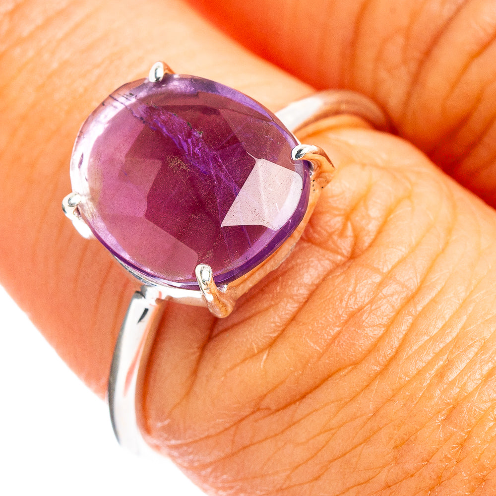 Faceted Amethyst Ring Size 6.75 (.925 Sterling Silver)