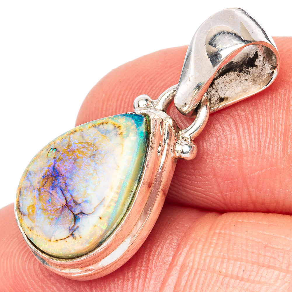Rare Sterling Opal Pendant 1 1/8" (925 Sterling Silver) P42908