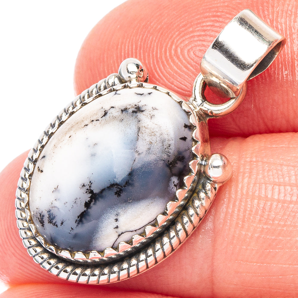 Dendritic Opal Pendant 1 1/8" (925 Sterling Silver) P43844