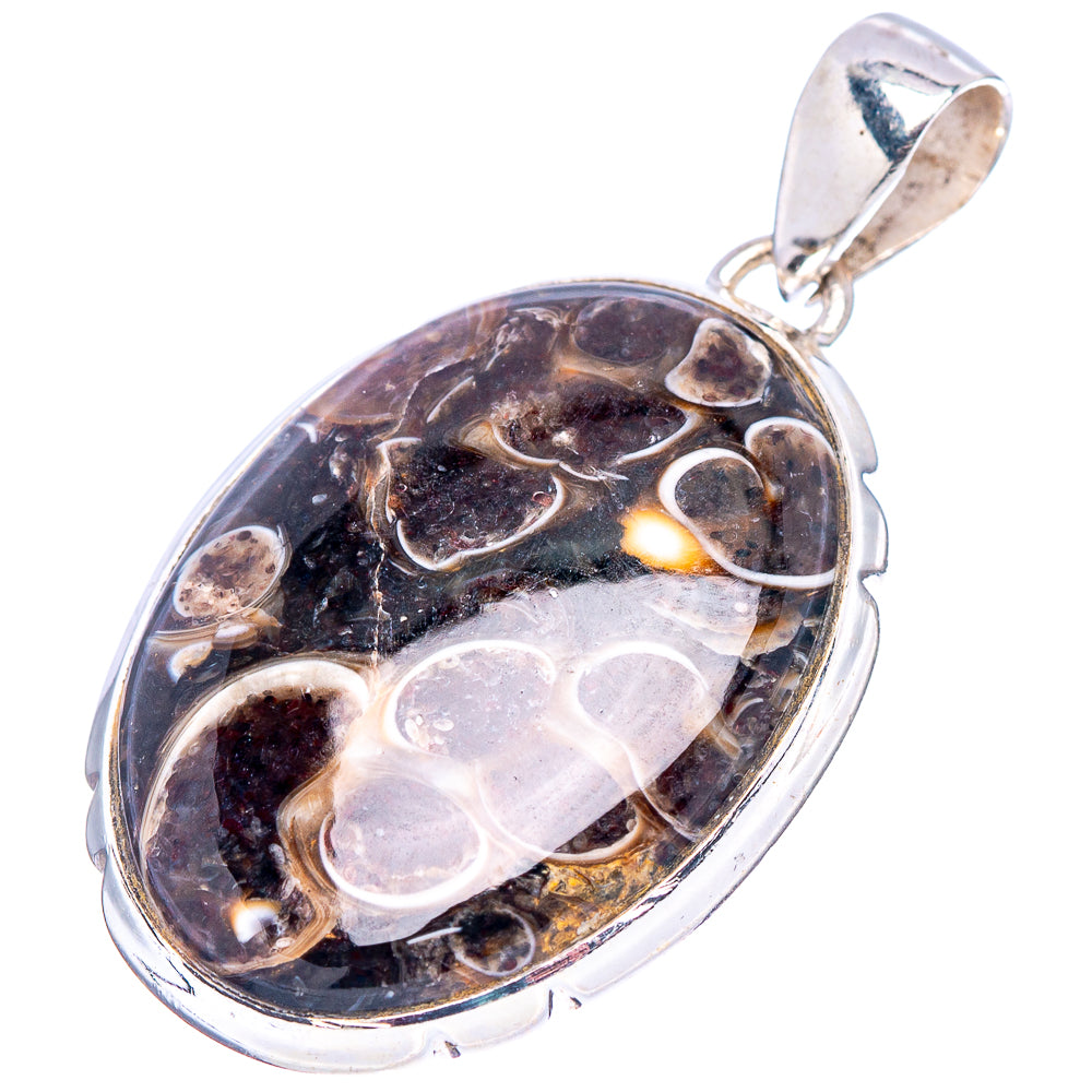 Turritella Agate Pendant 1 1/2" (.925 Sterling Silver)