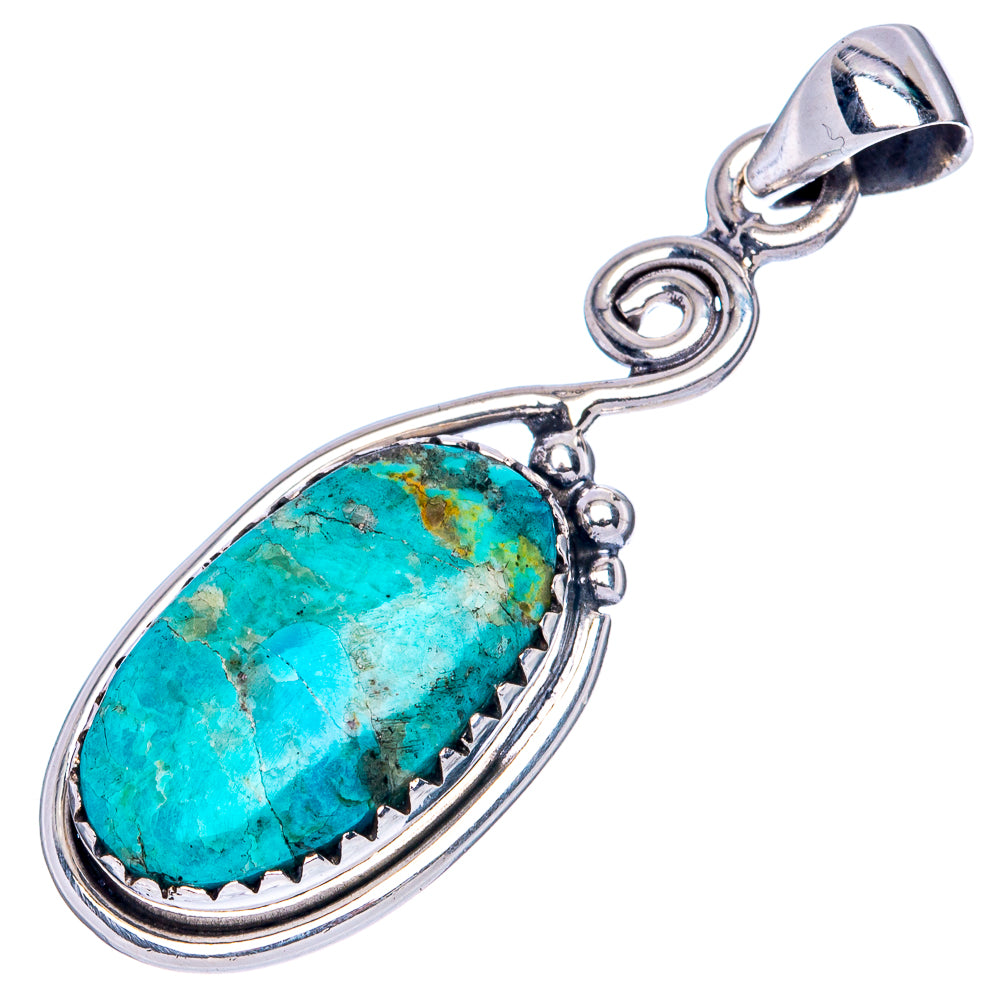 Rare Arizona Turquoise Pendant 1 5/8" (925 Sterling Silver) P42006