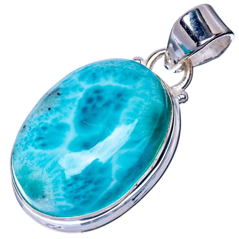 Larimar Pendant 1 3/8" (925 Sterling Silver) P40861