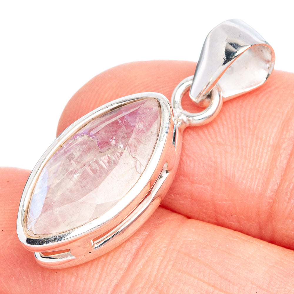 Rainbow Moonstone Pendant 1 1/8" (925 Sterling Silver) P40302