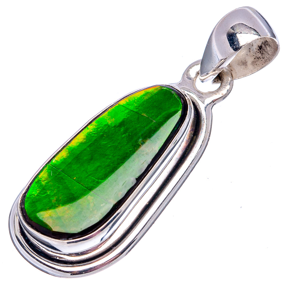 Premium Canadian Ammolite Pendant 1 3/8" (.925 Sterling Silver)