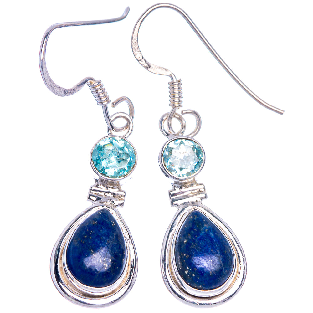 Lapis Lazuli, Blue Topaz Earrings 1 1/2" (925 Sterling Silver) E433523