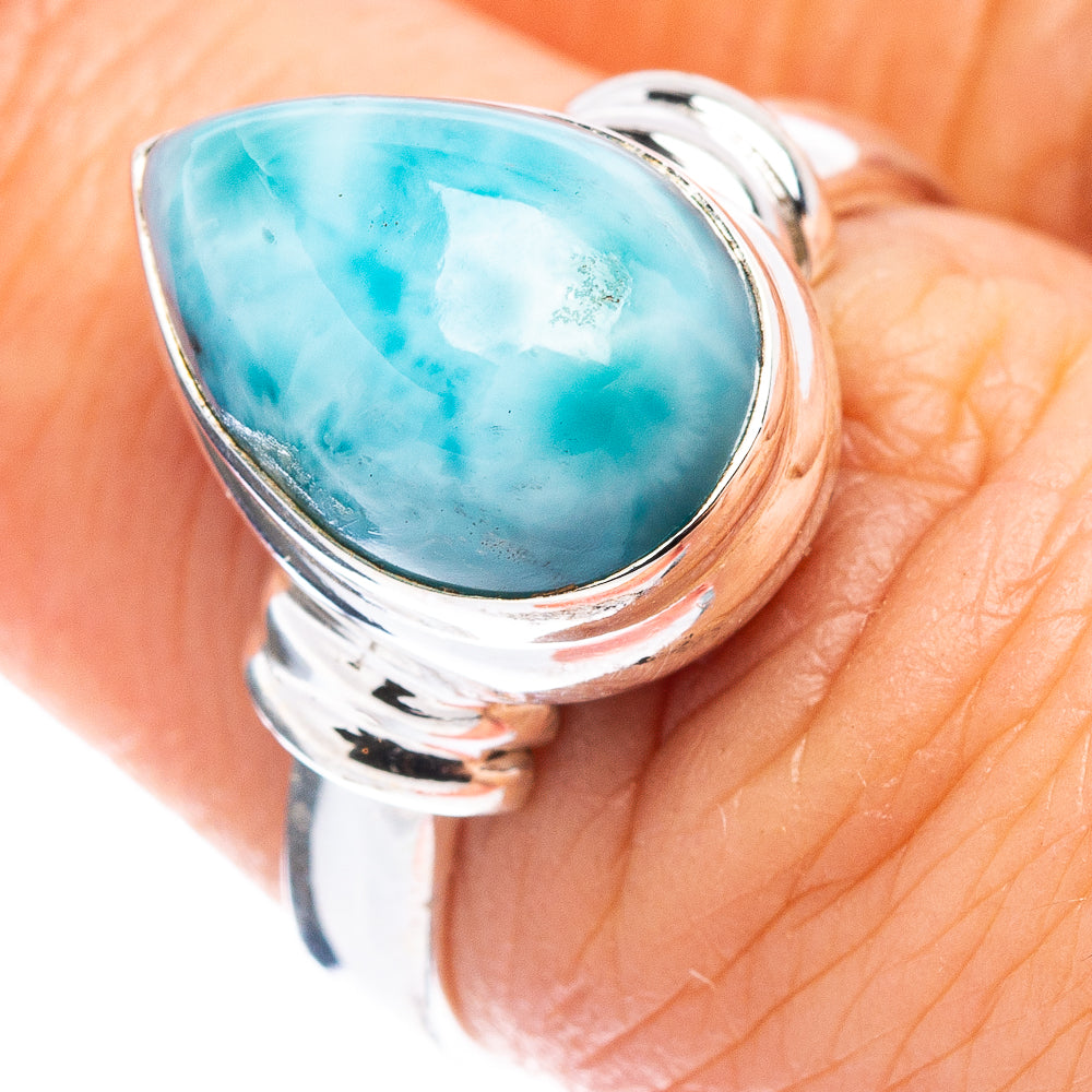 Rare Larimar Ring Size 6.75 (.925 Sterling Silver)