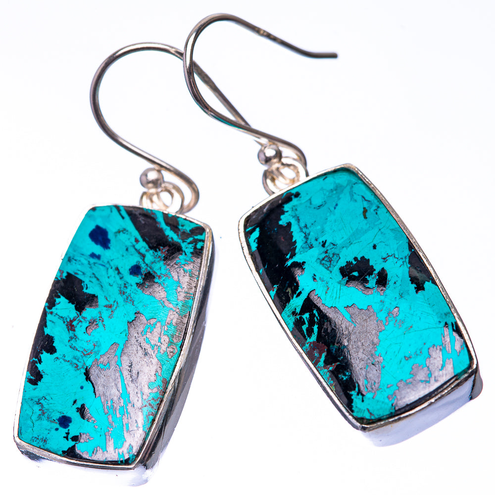 Shattuckite 925 Sterling Silver Earrings 1 1/2" (925 Sterling Silver) EARR432226
