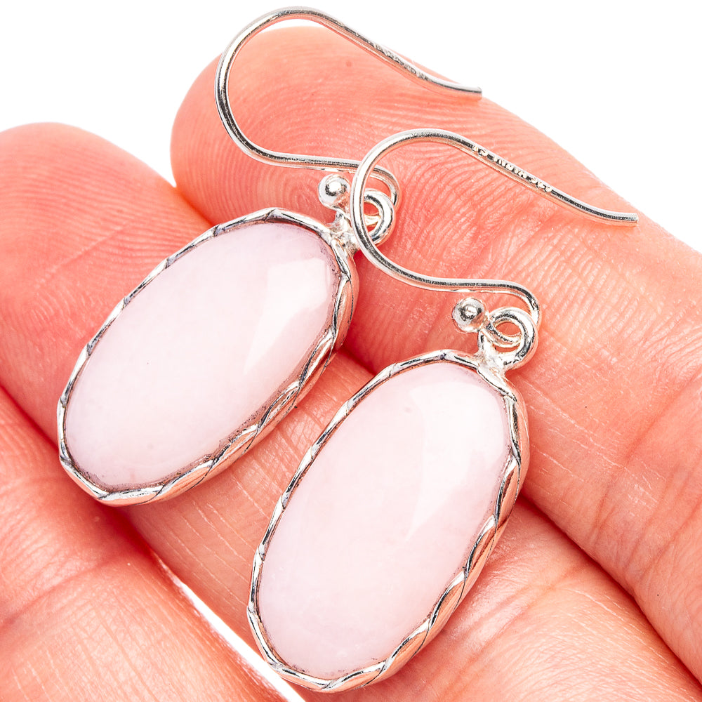 Pink Opal Earrings 1 3/8" (925 Sterling Silver) E1889