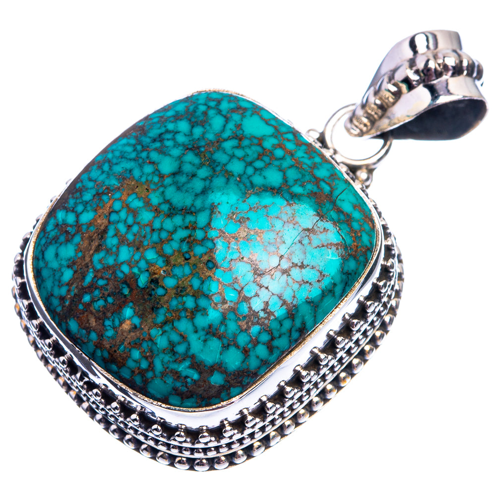 Tibetan Turquoise Pendant 1 1/2" (925 Sterling Silver) P38962