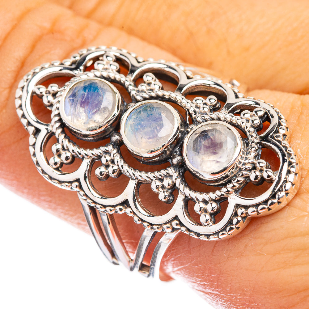 Rainbow Moonstone Ring Size 10 (925 Sterling Silver) R142632