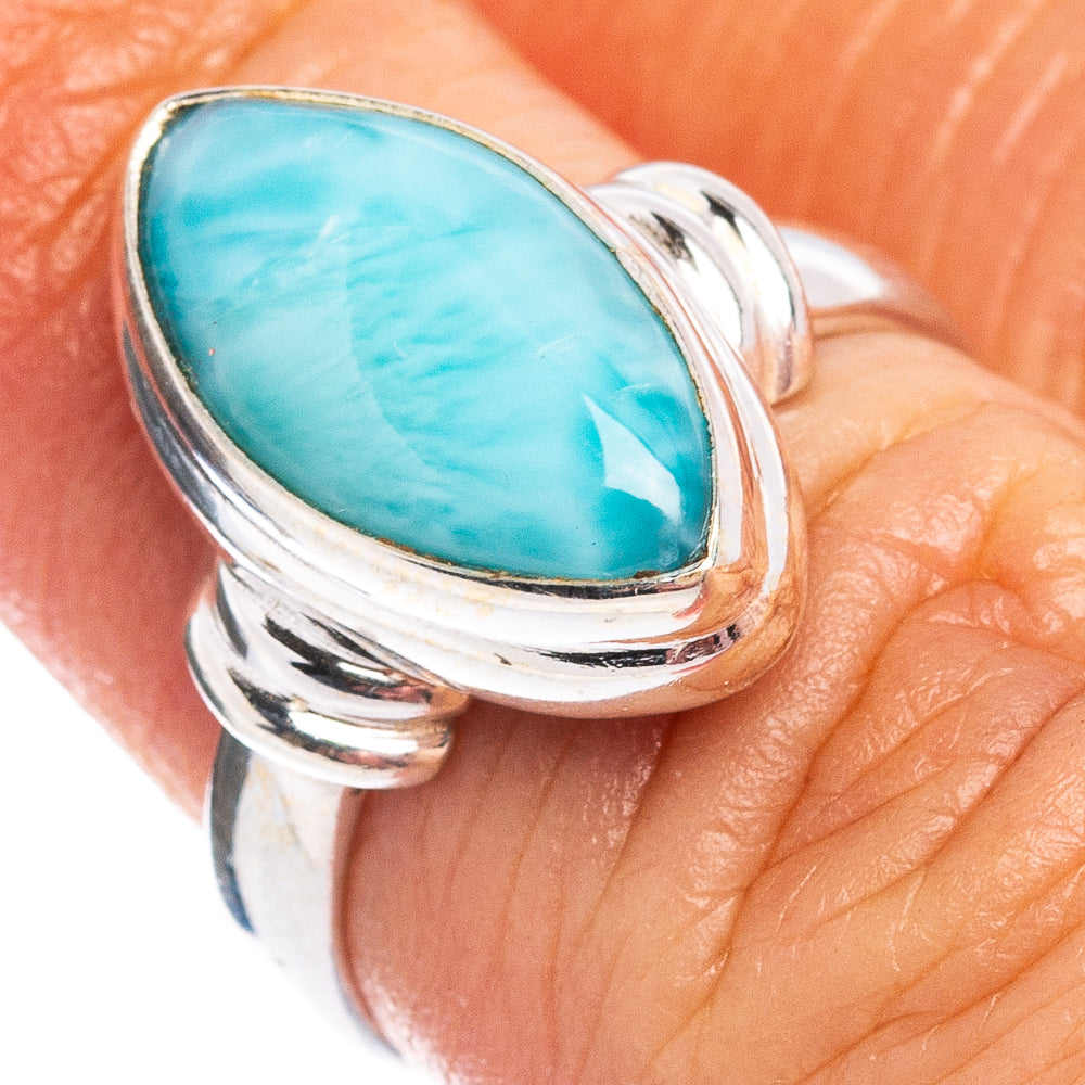Rare Larimar Ring Size 5.75 (.925 Sterling Silver)