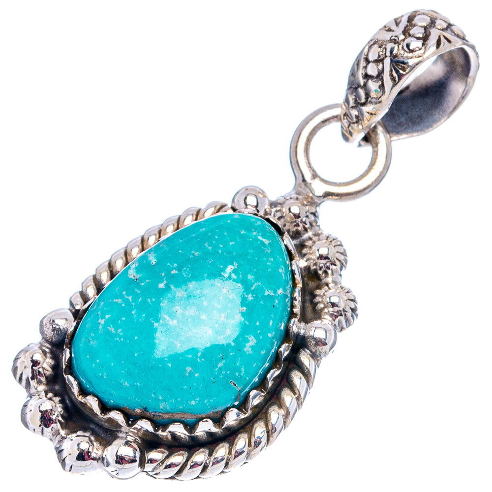 Rare Sleeping Beauty Turquoise Pendant 1 3/8" (.925 Sterling Silver)