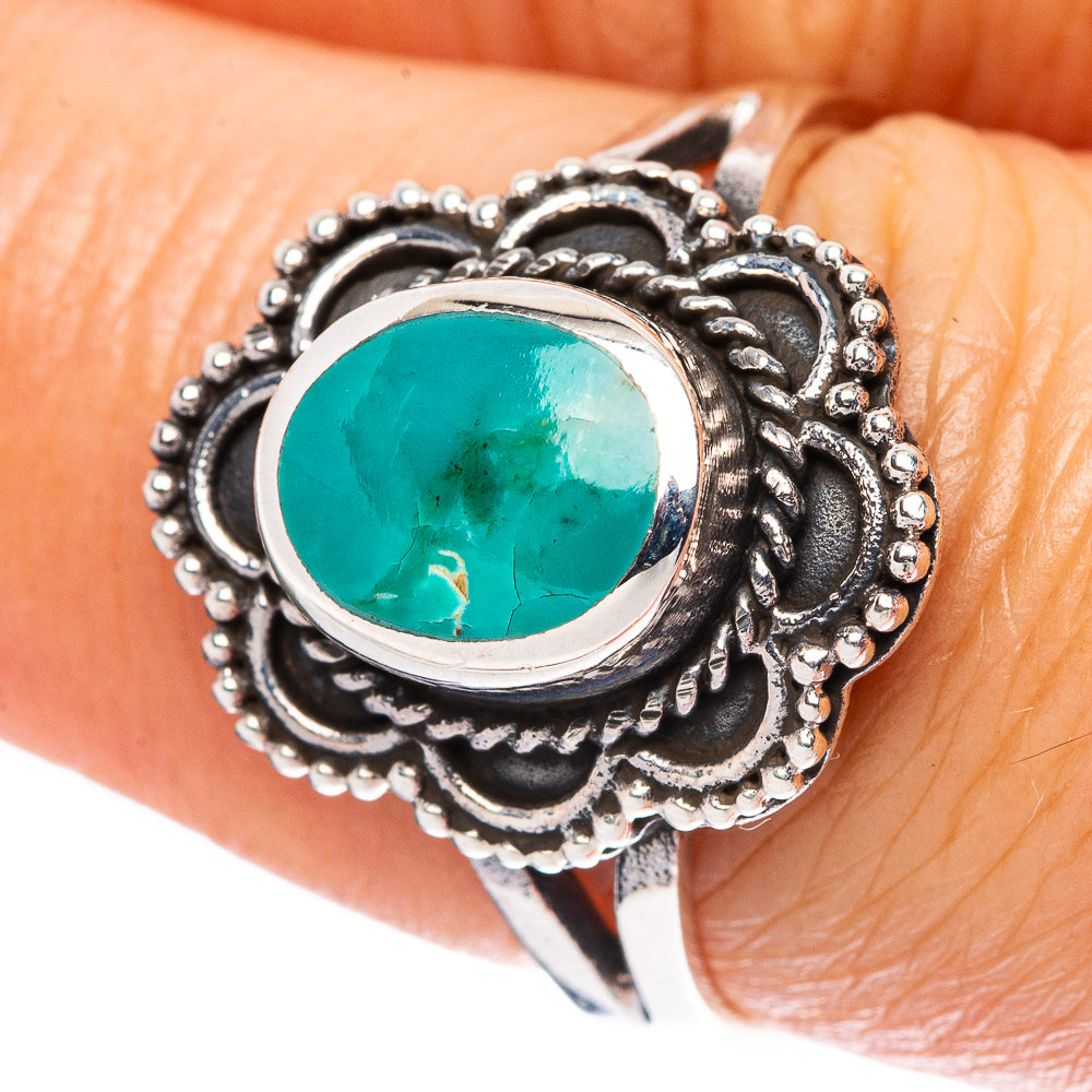 Rare Arizona Turquoise Ring Size 7.5 (925 Sterling Silver) R4490