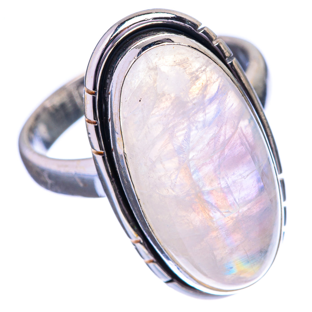Rainbow Moonstone Ring Size 7.25 (925 Sterling Silver) R142663