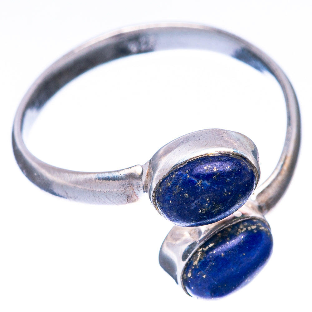 Lapis Lazuli Dainty Ring Size 8 Adjustable (925 Sterling Silver) R5699