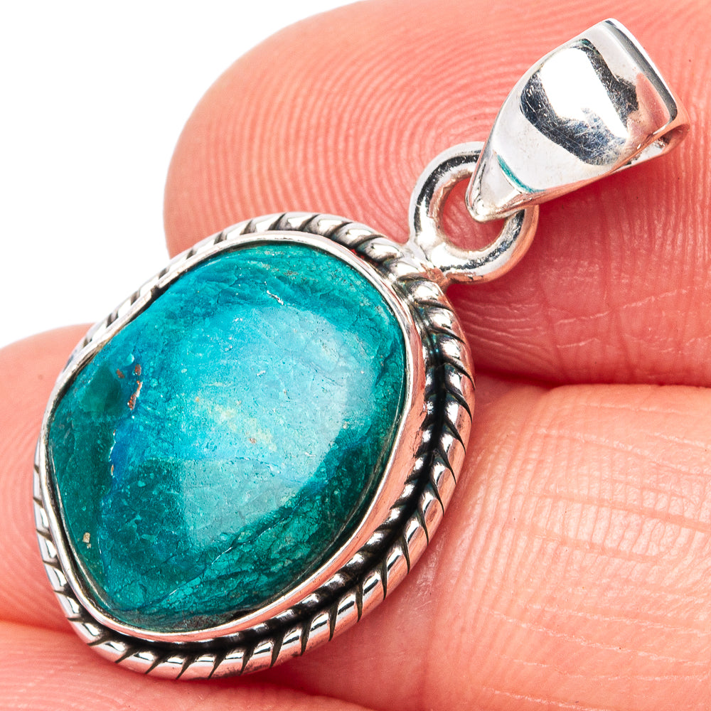 Rare Peruvian Opal 925 Sterling Silver Pendant 1 1/8" (925 Sterling Silver) P42649