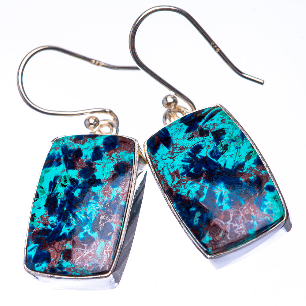 Shattuckite 925 Sterling Silver Earrings 1 3/8" (925 Sterling Silver) EARR432213