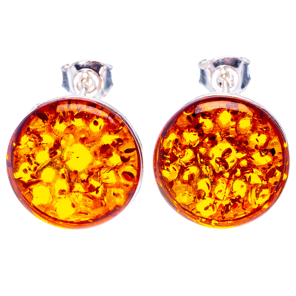 Baltic Amber Earrings 1/2" (.925 Sterling Silver)