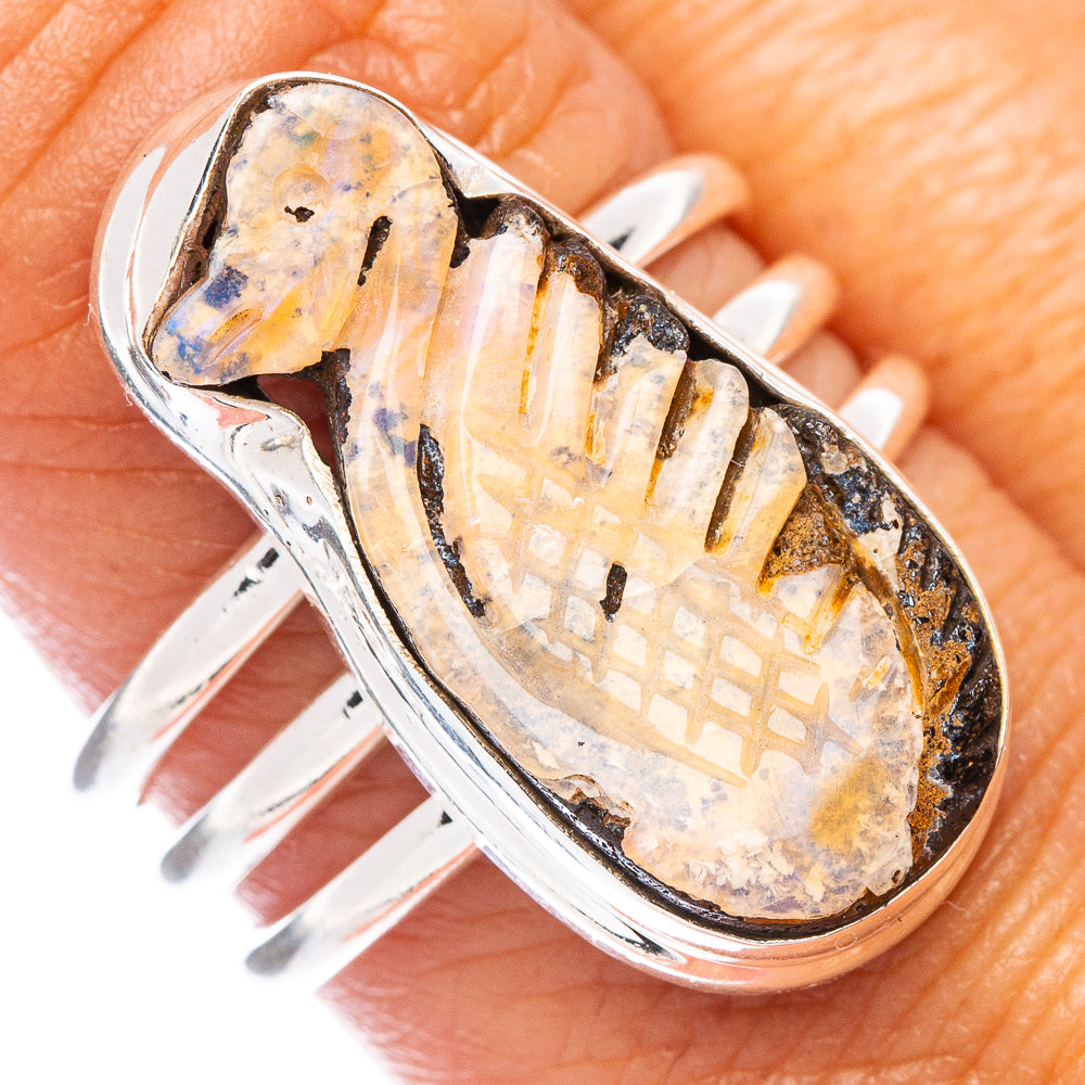 Rare Boulder Opal Swan Ring Size 8.5 (925 Sterling Silver) R7156