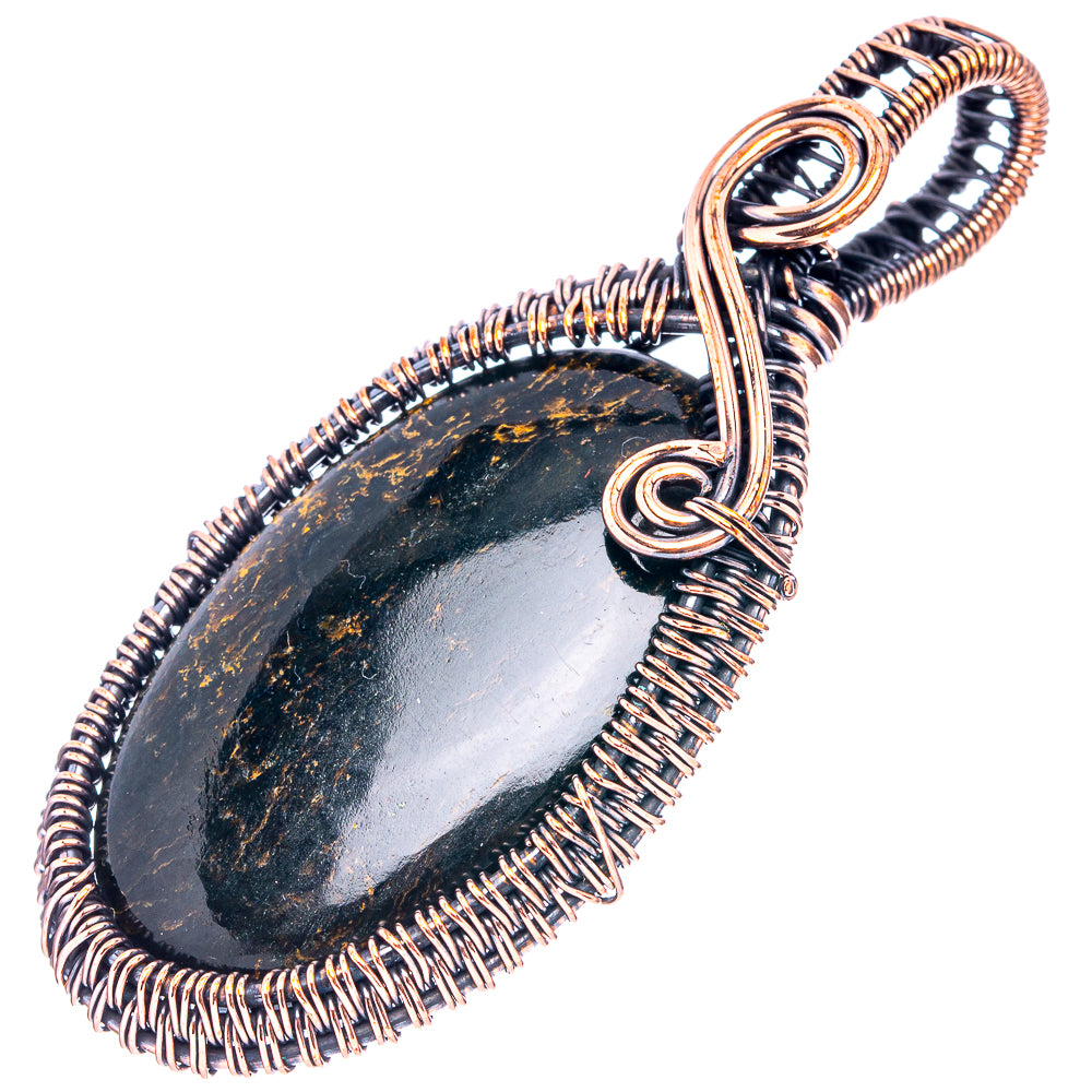 Pietersite Wire Wrap Pendant 2 5/8" (Oxidized Copper)