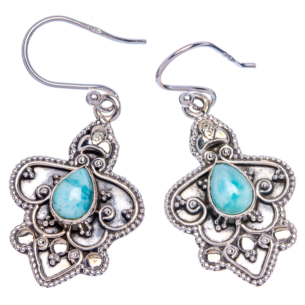 Larimar Earrings 1 1/2" (925 Sterling Silver) E433257