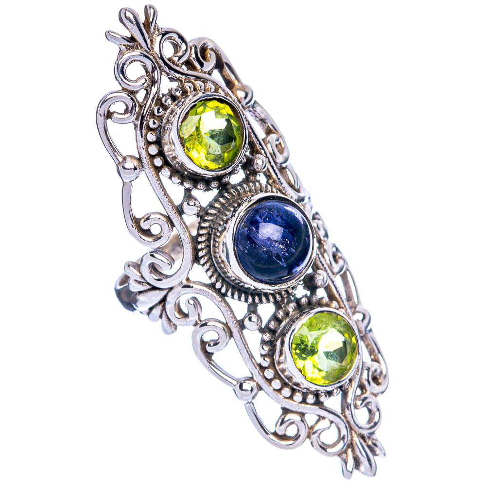 Large Kyanite, Peridot Ring Size 5.5 (925 Sterling Silver) R144527