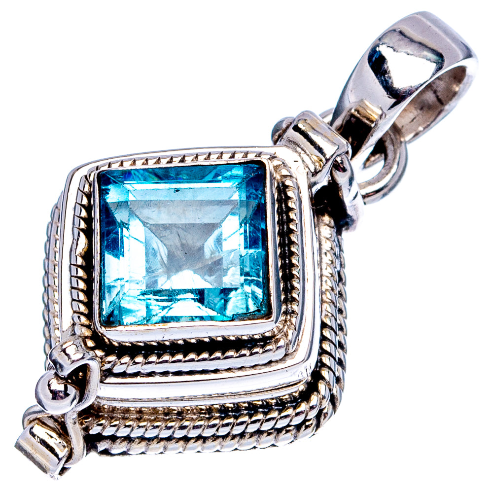 Premium Blue Topaz Poison Pendant 1 1/4" (.925 Sterling Silver)