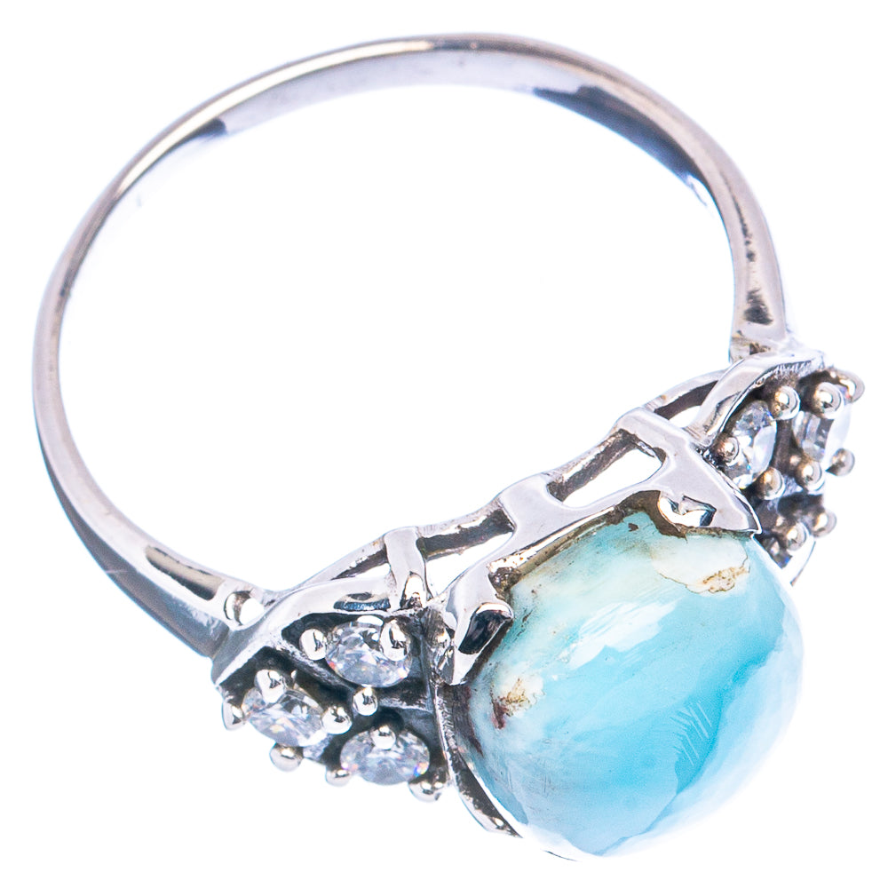 Rare Larimar Ring Size 9 (.925 Sterling Silver)