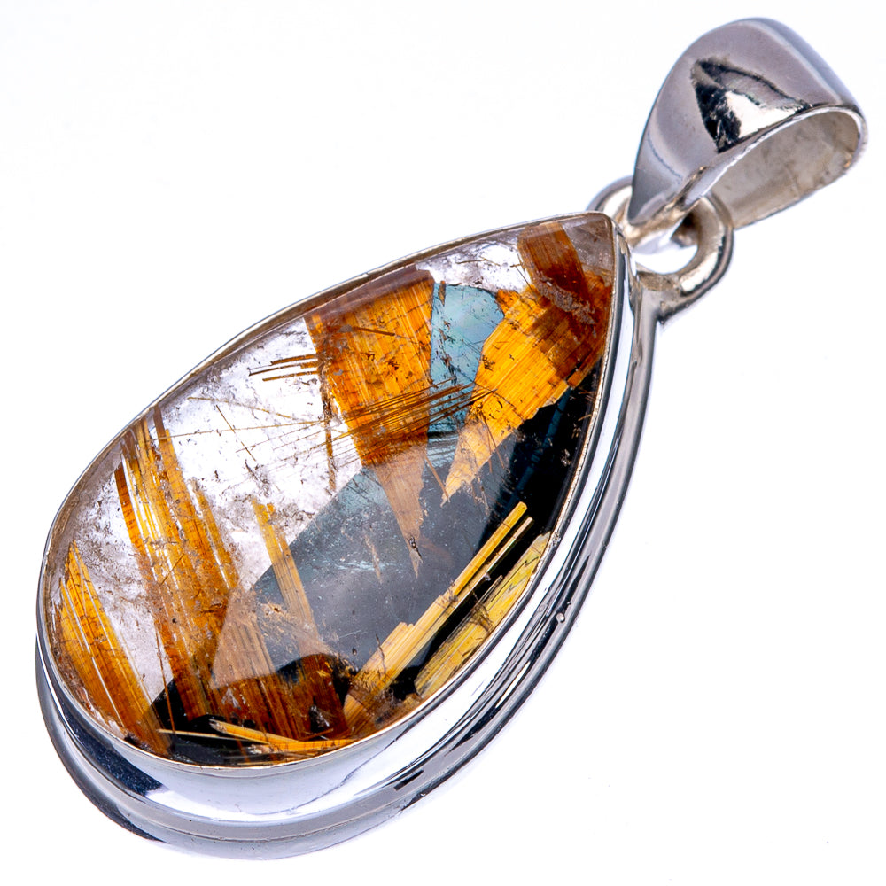 Rare Full Star Rutilated Quartz Pendant 1 3/8" (925 Sterling Silver) P39984