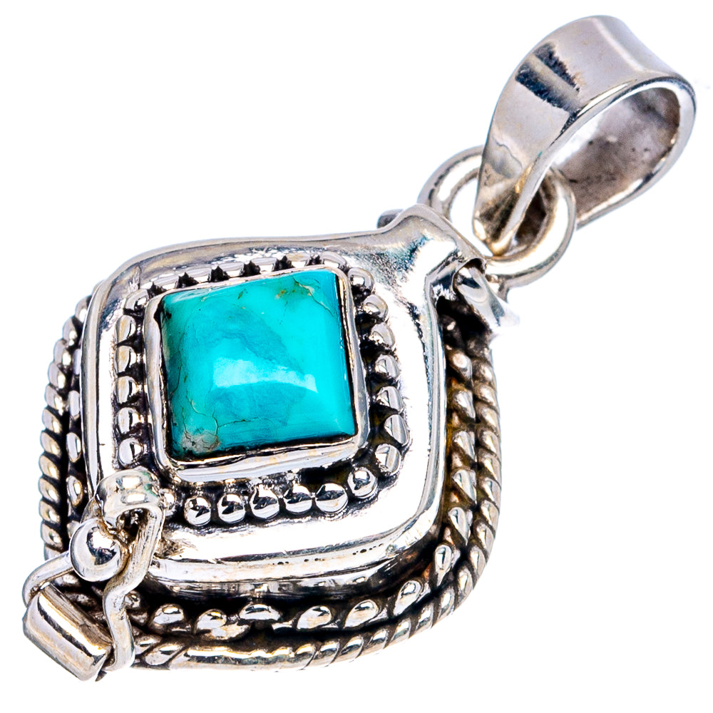 Mohave Turquoise Poison Pendant 1 1/4" (.925 Sterling Silver)