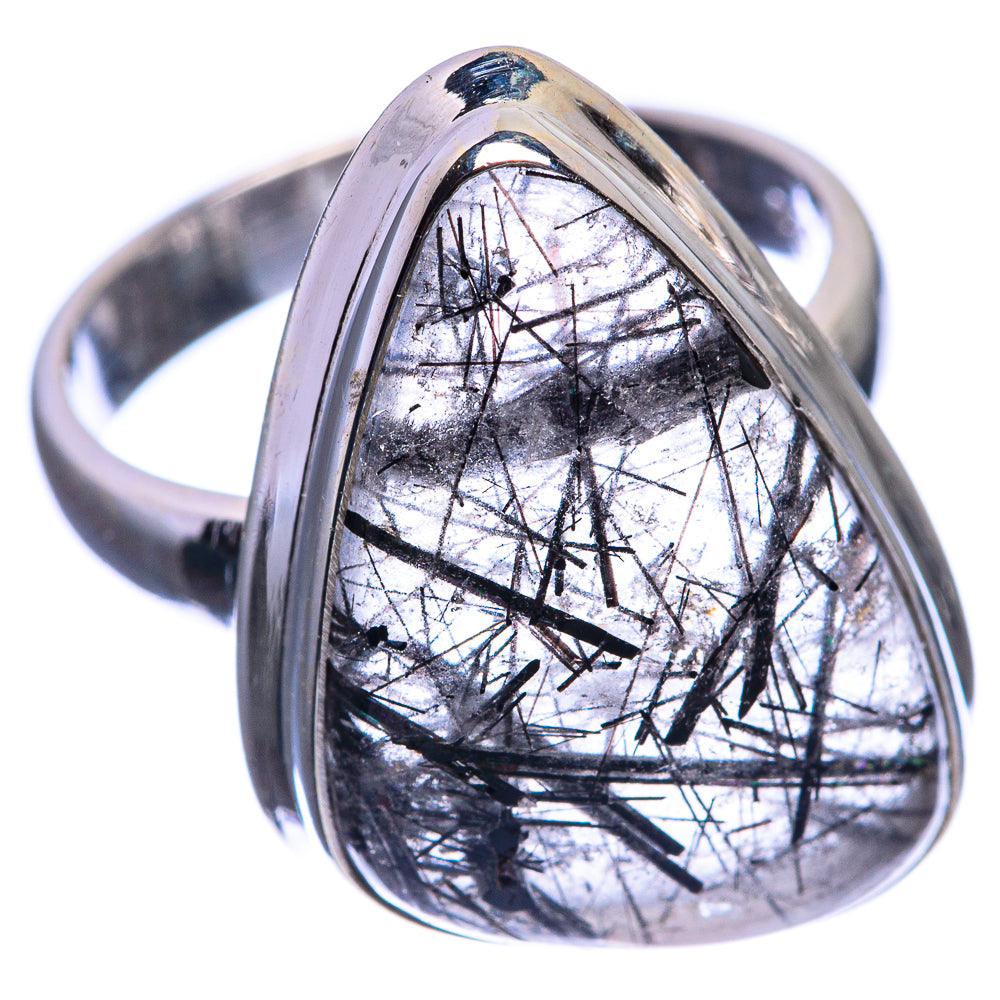 Tourmalinated Quartz 925 Sterling Silver Ring Size 6.25