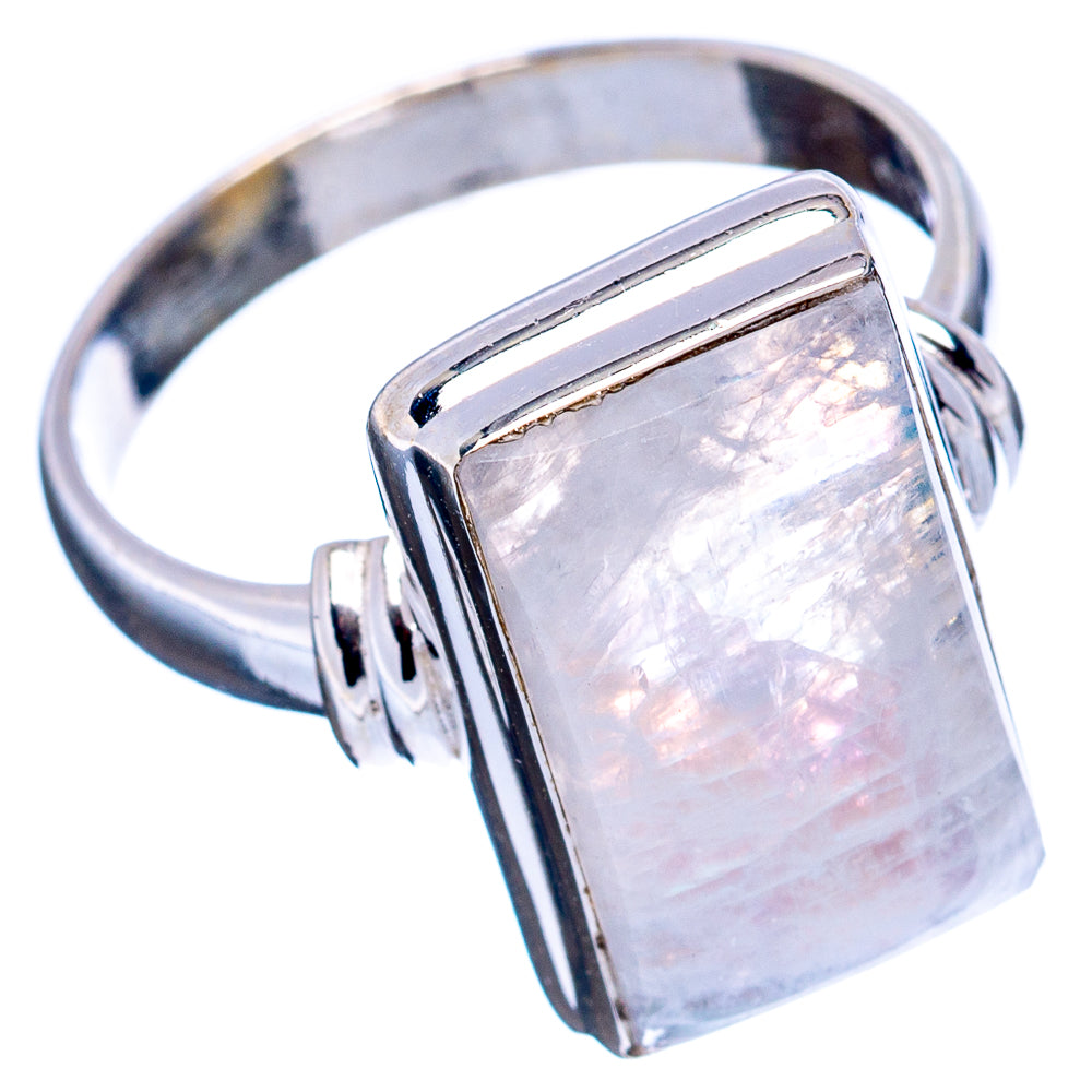 Rainbow Moonstone Ring Size 9 (.925 Sterling Silver)