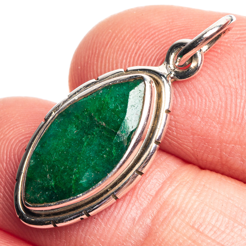 Green Sillimanite Dainty Pendant 1 1/8" (925 Sterling Silver) P39130