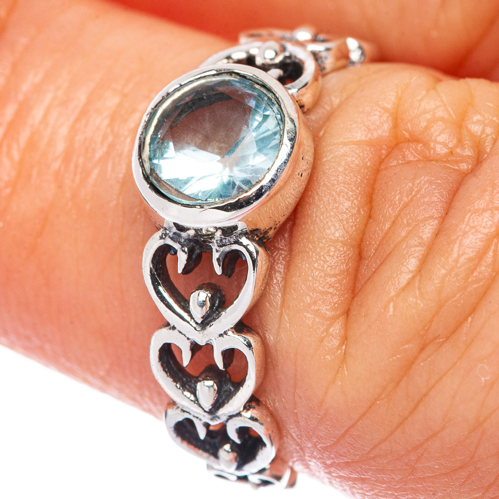 Blue Topaz Dainty Ring Size 7 (925 Sterling Silver) R145858