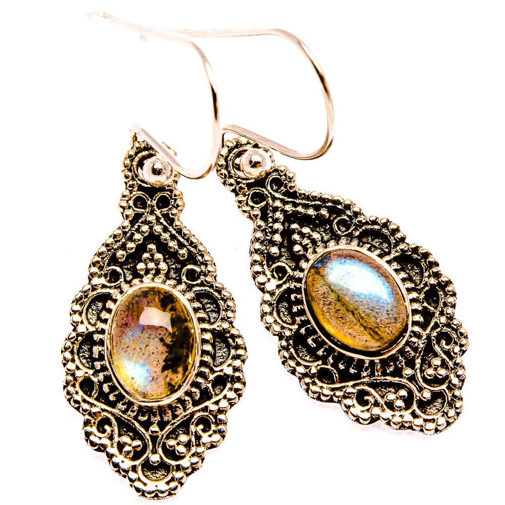 Labradorite Dainty Earrings 1 1/2" (925 Sterling Silver) EARR431968