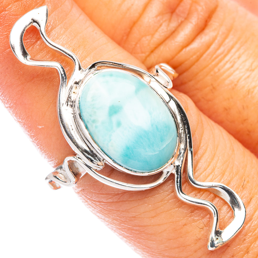 Larimar Ring Size 6.75 (925 Sterling Silver) R7336