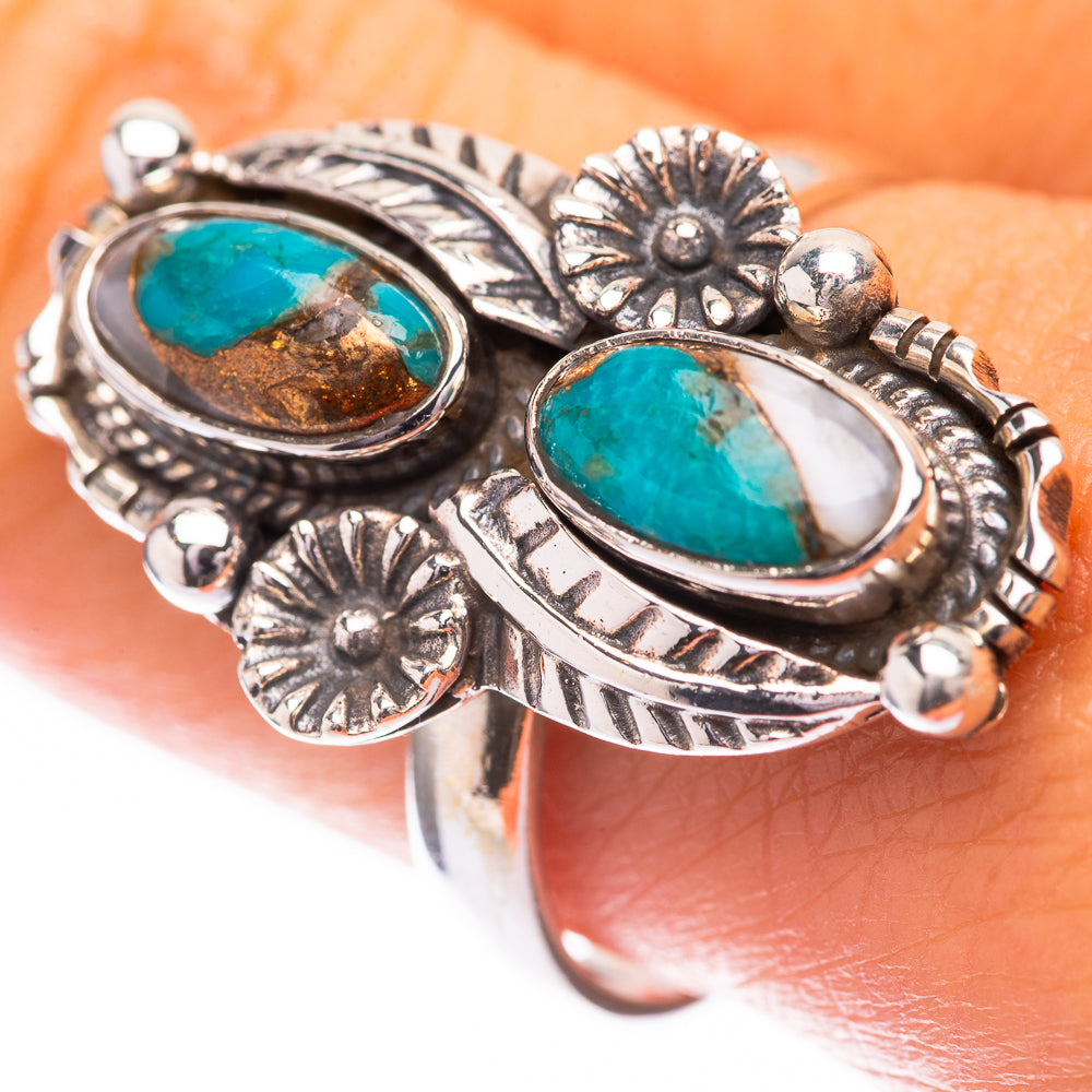 Blue Copper Composite Turquoise Ring Size 9.75 (925 Sterling Silver) R140479