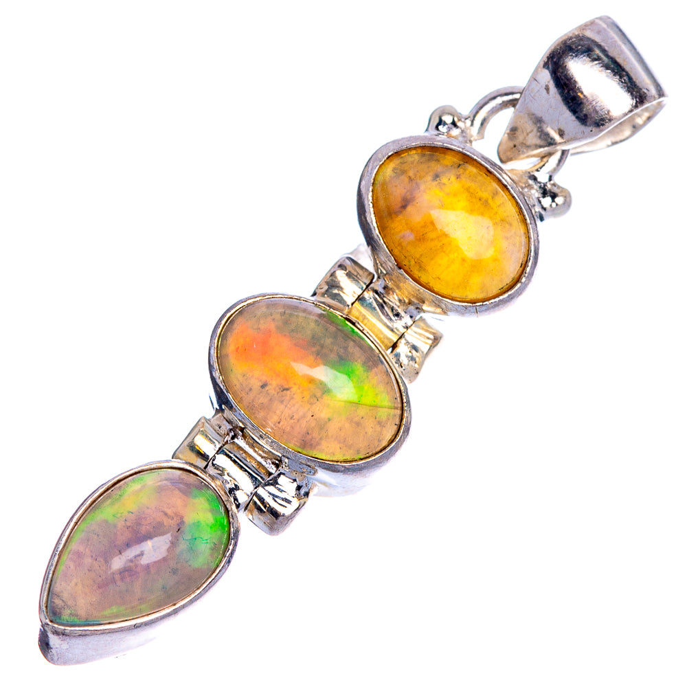 Rare Ethiopian Opal Pendant 1 5/8" (925 Sterling Silver) P40648