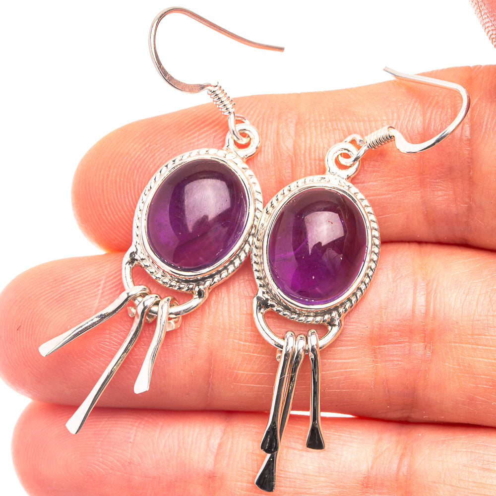 Premium Amethyst Earrings 1 7/8" (925 Sterling Silver) E432362
