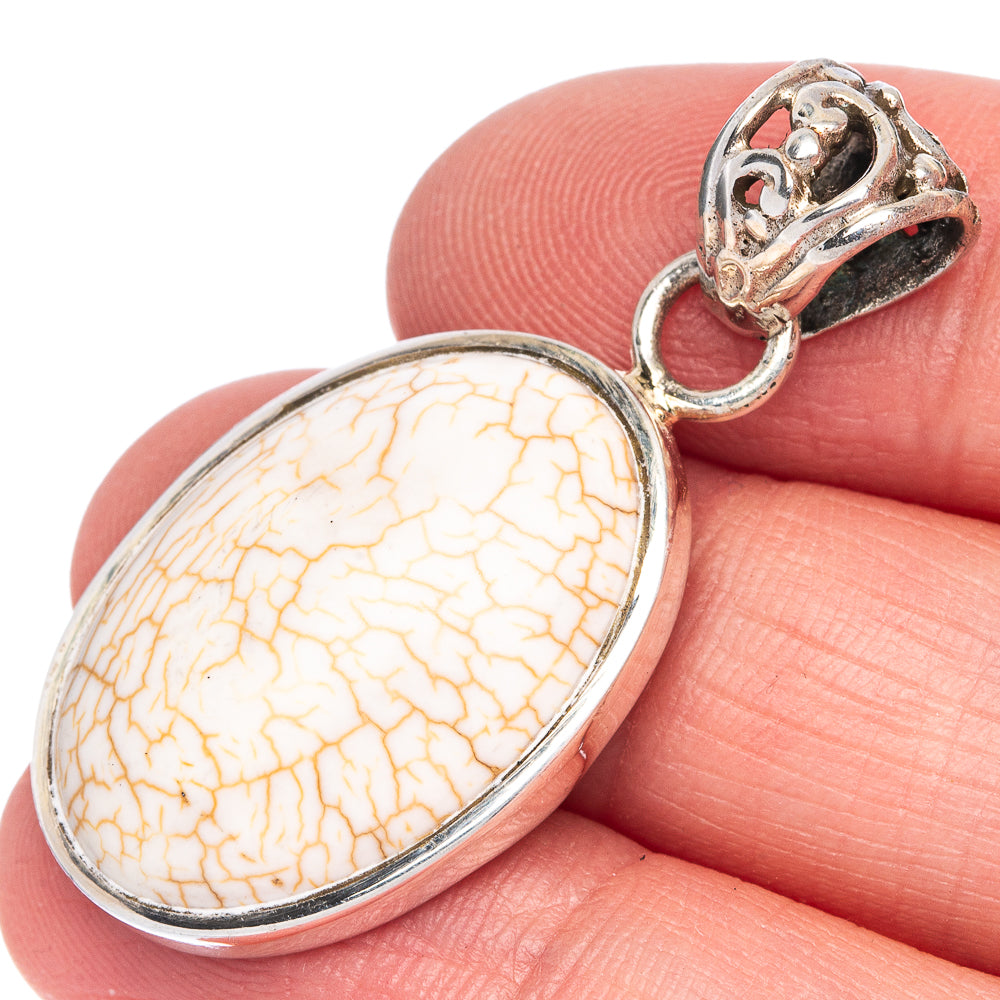 Fire Crab Agate Pendant 1 5/8" (925 Sterling Silver) P40083