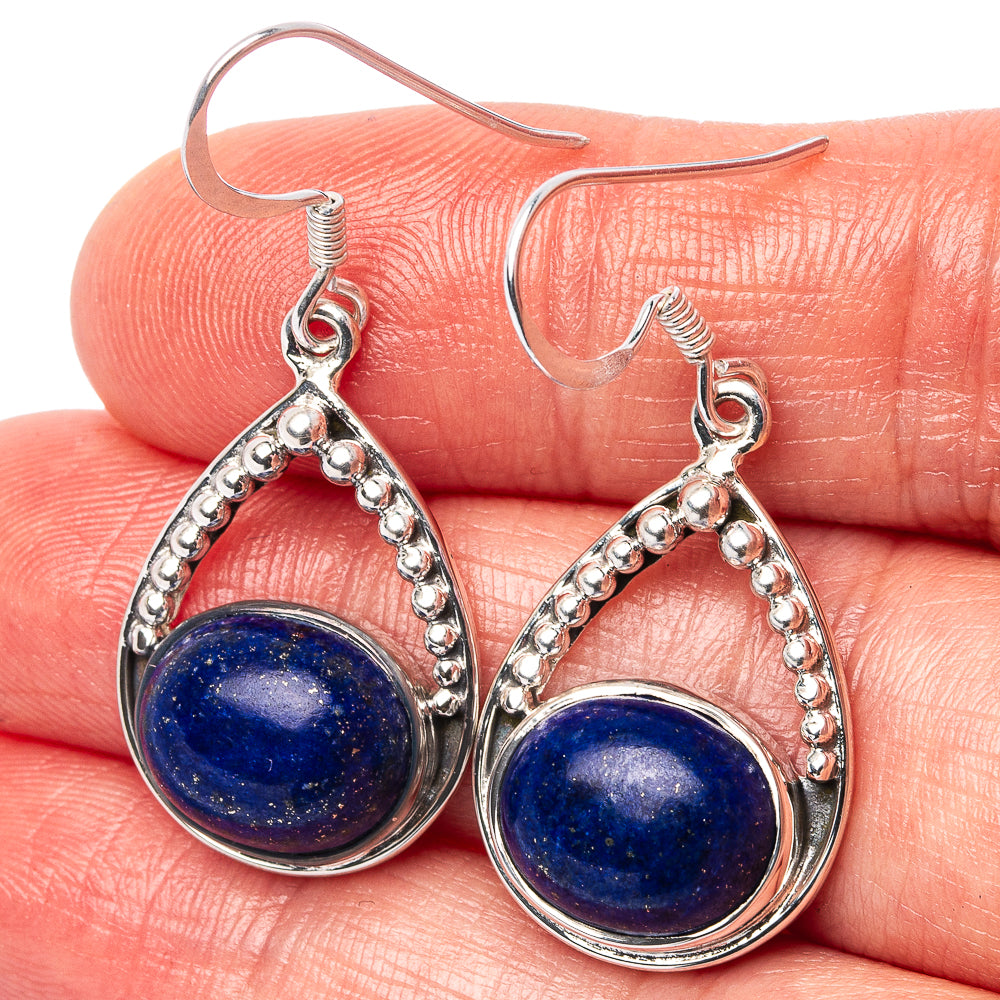 Premium Lapis Lazuli Earrings 1 1/2" (.925 Sterling Silver)