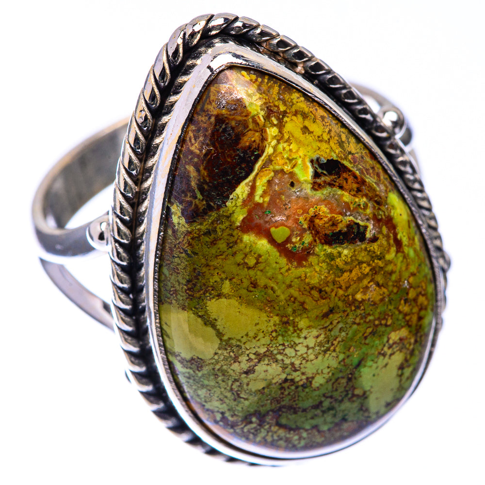 Large Gaspeite Ring Size 10.75 (925 Sterling Silver) R141160