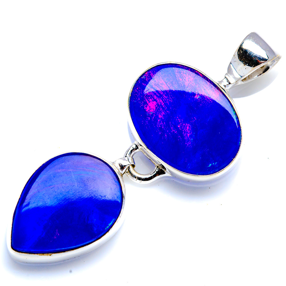 Aura Opal 925 Sterling Silver Pendant 1 5/8" (925 Sterling Silver) PD38393
