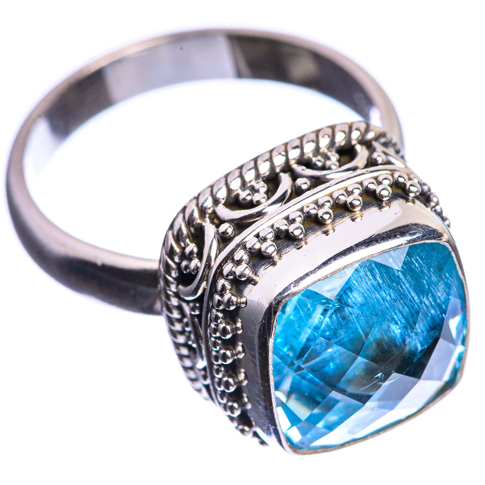 Blue Topaz 925 Sterling Silver Ring Size 8.25