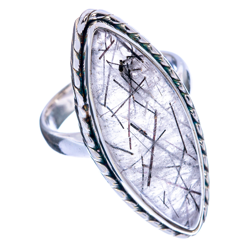 Large Tourmalinated Quartz Ring Size 6 (925 Sterling Silver) R144501