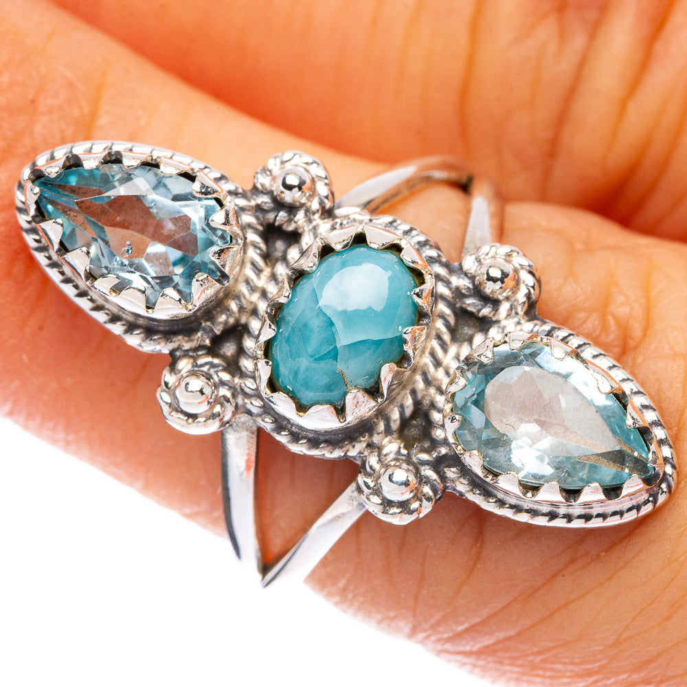 Larimar, Blue Topaz Ring Size 6 (925 Sterling Silver) R146094