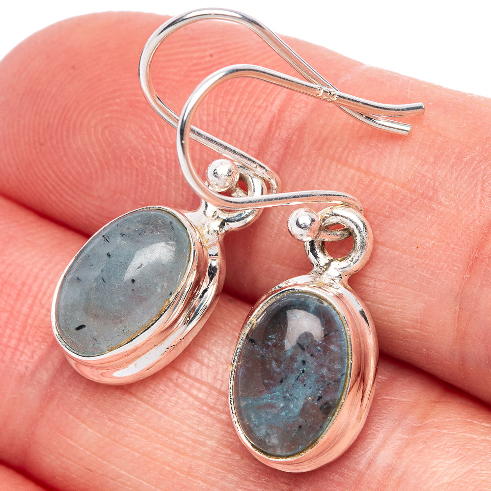 Natural Aquamarine Earrings 1 1/8" (925 Sterling Silver) E433317