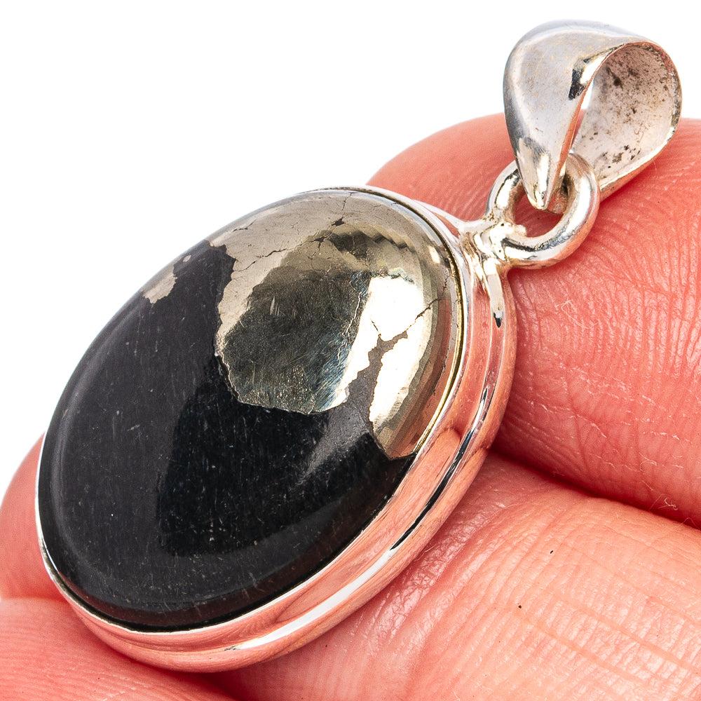 Pyrite in Magnetite Pendant 1 1/4" (925 Sterling Silver) P43395
