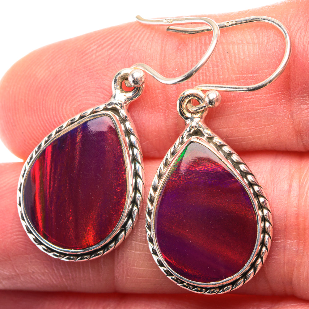 Aura Opal Earrings 1 3/8" (925 Sterling Silver) EARR432169
